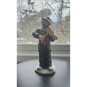Vintage Emmett Kelly Jr. (EKJ) Porcelain Clown‎ by Flambro: Hobo w/violin